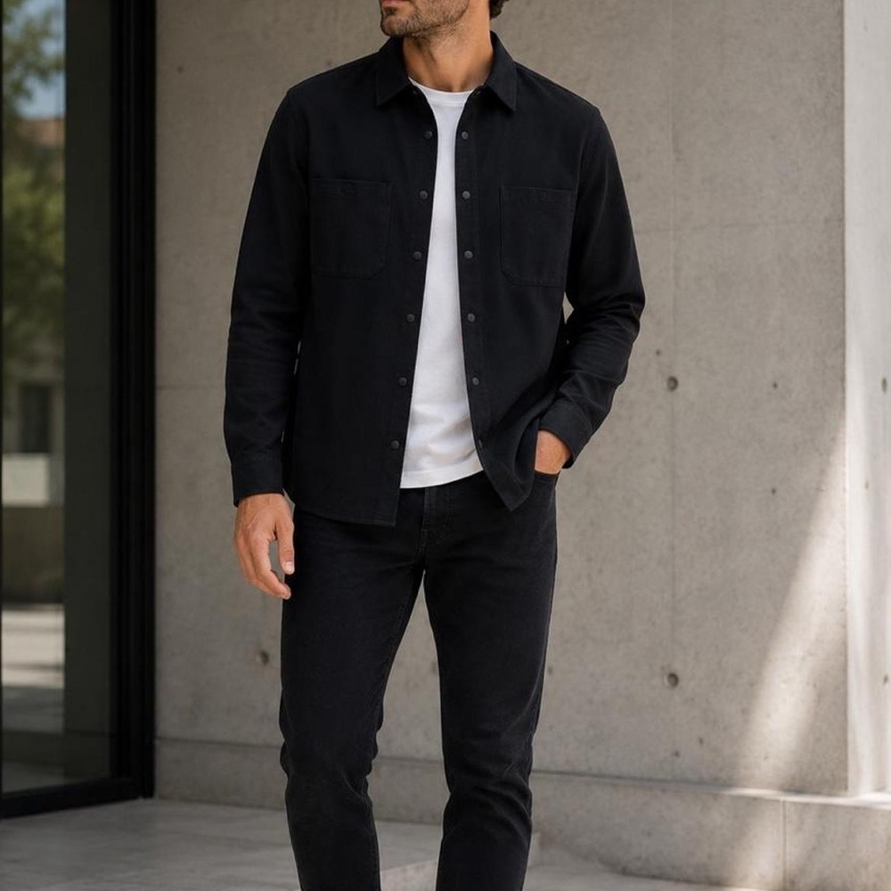 Zara Men’s Black Shirt Jacket NWT XL